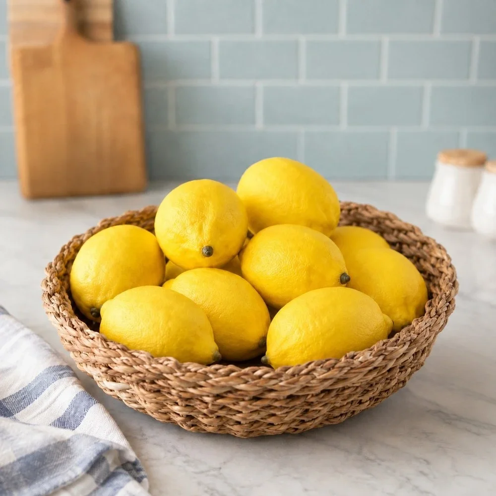 8 Artificial Faux Lemons Fake Fruit Yellow Lemon Home Decor Theater Prop Staging